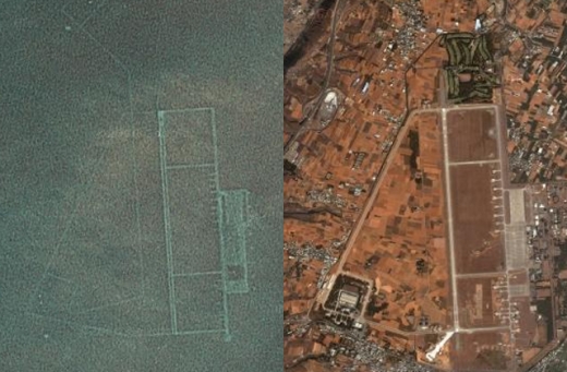 Dingxin (left) and CCK (right).  Image by Google Maps and DigitalGlobe.