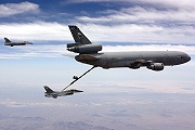 6610 (93-0711) taking fuel from a USAF KC-10 along with 6620 (93-0721)